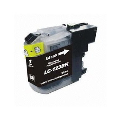 Cartucho alternativo Brother LC123 Negro * Brother DCP-J132W  DCP-J152W  DCP-J172W  DCP-J4110DW  DCP-J552DW  DCP-J752DW  MFC-J245  MFC-J4410DW  MFC-J4510DW  MFC-J4610DW  MFC-J470DW  MFC-J4710DW  MFC-J