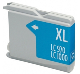 Cartucho alternativo Brother LC1000/ LC970 Cyan * DCP-J315W  MFC-J415W  DCP-J125  MFC-J265W  DCP-J515W  MFC-J220  MFC-J410  DCP-J140W  DCP-185C  DCP-380 Series  DCP-383C  DCP-385C  DCP-387C  DCP-395CN