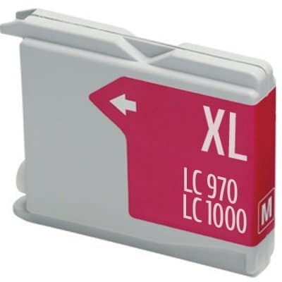 Cartucho alternativo Brother LC1000/ LC970 Magenta * DCP-J315W  MFC-J415W  DCP-J125  MFC-J265W  DCP-J515W  MFC-J220  MFC-J410  DCP-J140W  DCP-185C  DCP-380 Series  DCP-383C  DCP-385C  DCP-387C  DCP-3 
