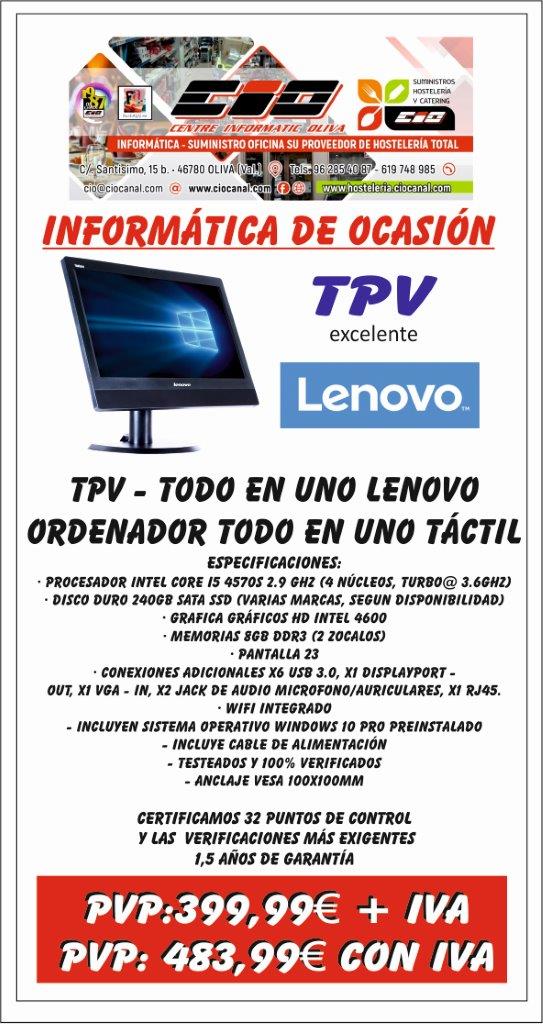 TPV Lenovo Tctil - Todo en uno. 