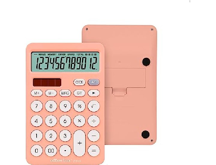 CALCULADORA SOBREMESA 12 DIGITOS SOLAR/PILAS PANTALLA LCD XL CON PIE DESPLEGABLE OFFICE BOX ROSA