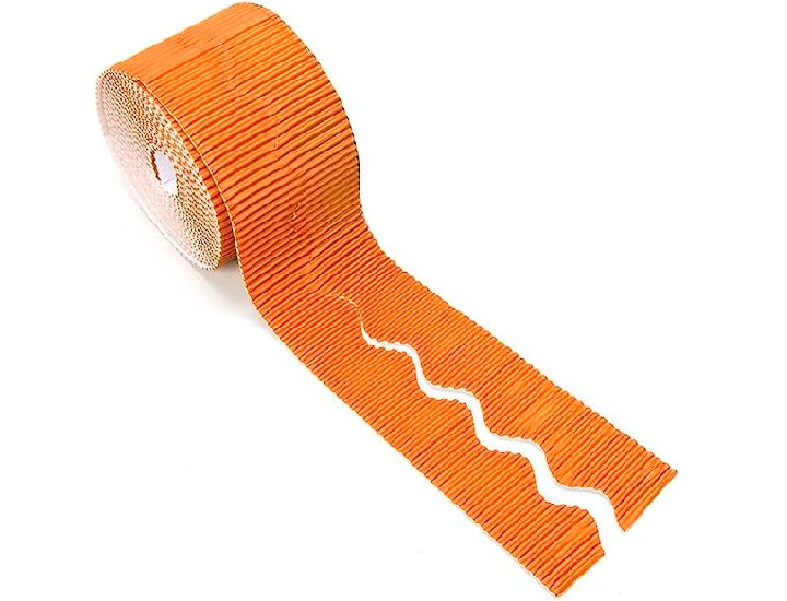 BORDE DECORATIVO KRAFT 10CMX7.5M ONDULADO NARANJA