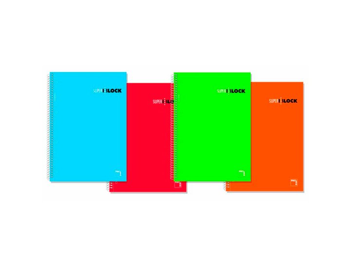 BLOC ESPIRAL SUPER BLOC DINA4 160 Hojas MICRO LINEAS HORIZONTAL PACSA