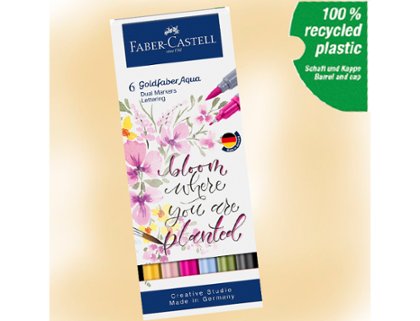 ROTULADOR DUAL FABER CASTELL GOLDFABER AQUA CAJA 6 Colores LETTERING