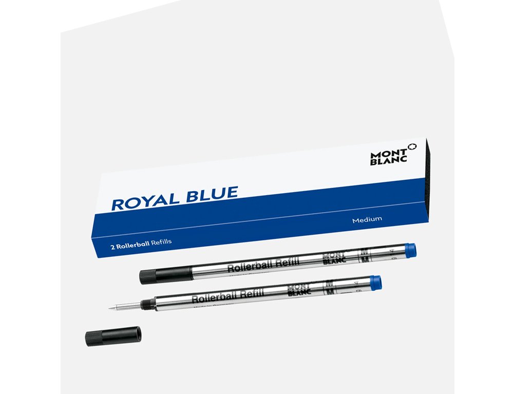 RECAMBIO ROTULADOR  MONTBLANC PACK 2 Uds. ROLLER AZUL ROYAL BLUE MEDIO