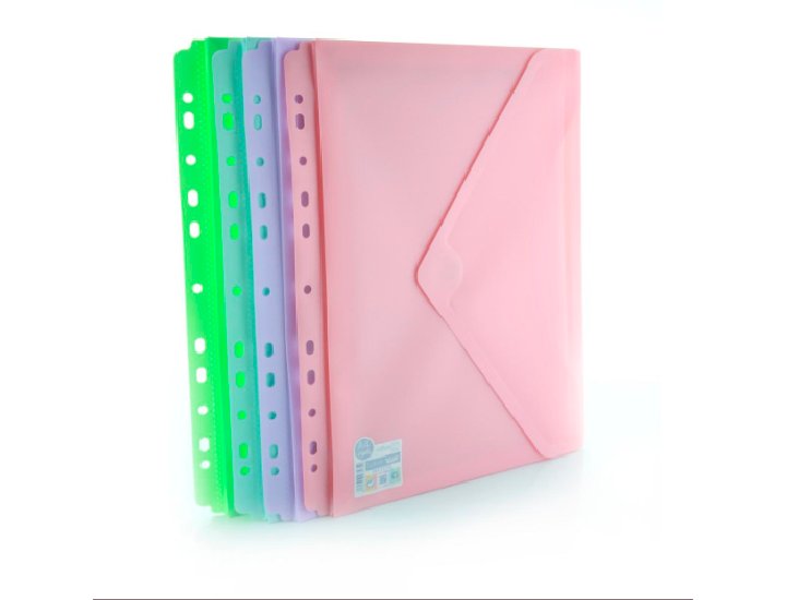 DOSSIER SOBRE CON BROCHE DINA4 MULTITALADRO CON FUELLE Polipropileno OFFICE BOX COLORES PASTEL SURTIDO