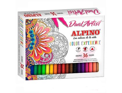 ROTULADOR ALPINO CAJA CARTON 36 COLORES DUAL ARTIST COLOR ARTIS