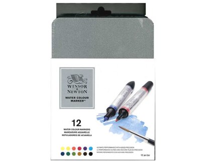 ROTULADOR ACUARELABLES W and N ESTUCHE 12 ROTULADORES CAJA METAL