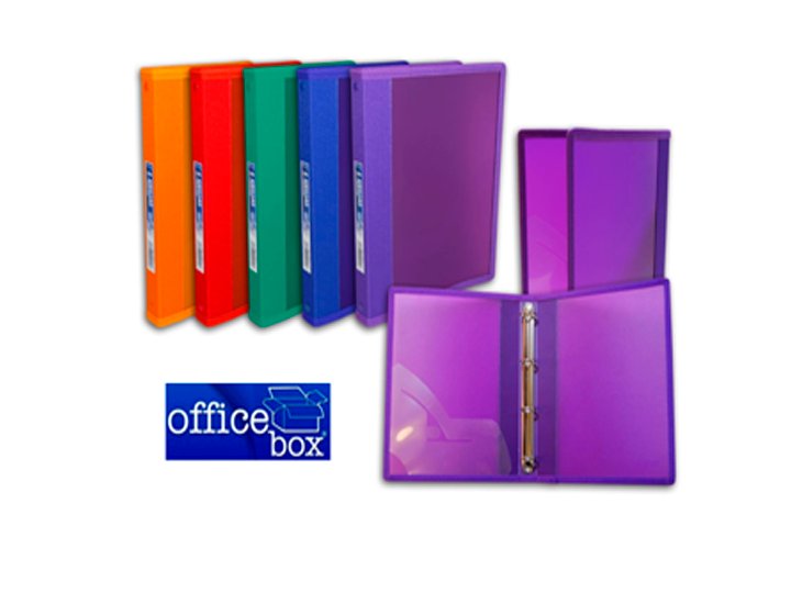 CARPETA 4 ANILLAS 25MM POLIPROPILENO DINA4 OFFICE BOX COLORLINE COLORES SURTIDOS