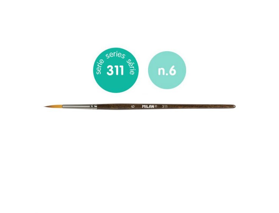 PINCEL SINTETICO REDONDO SERIE 311, 6 MILAN