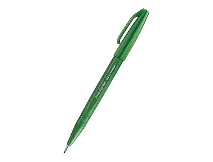 ROTULADOR C/ PUNTA DE PINCEL BRUSH SIGN PEN VERDE OLIVA