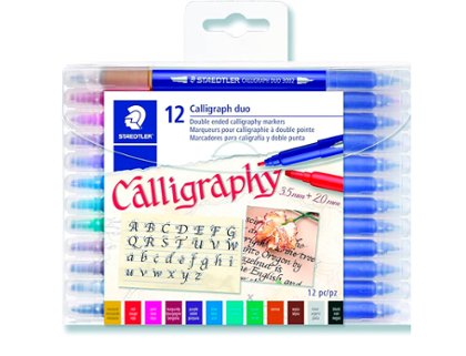 ROTULADOR STAEDTLER CALLIGRAPHY DOBLE PUNTA CAJA 12 COLORES