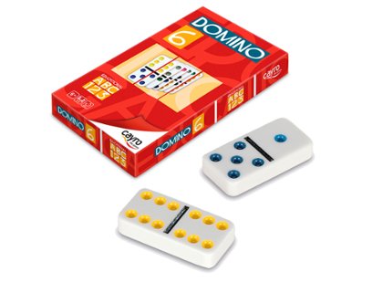 JUEGO DE MESA DOMINO COLORES DOBLE 6 TRAVEL METAL BOX CAYRO