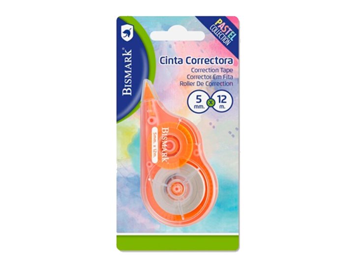 CORRECTOR CINTA 5MMX12 Metros BISMARK COLOR PASTEL
