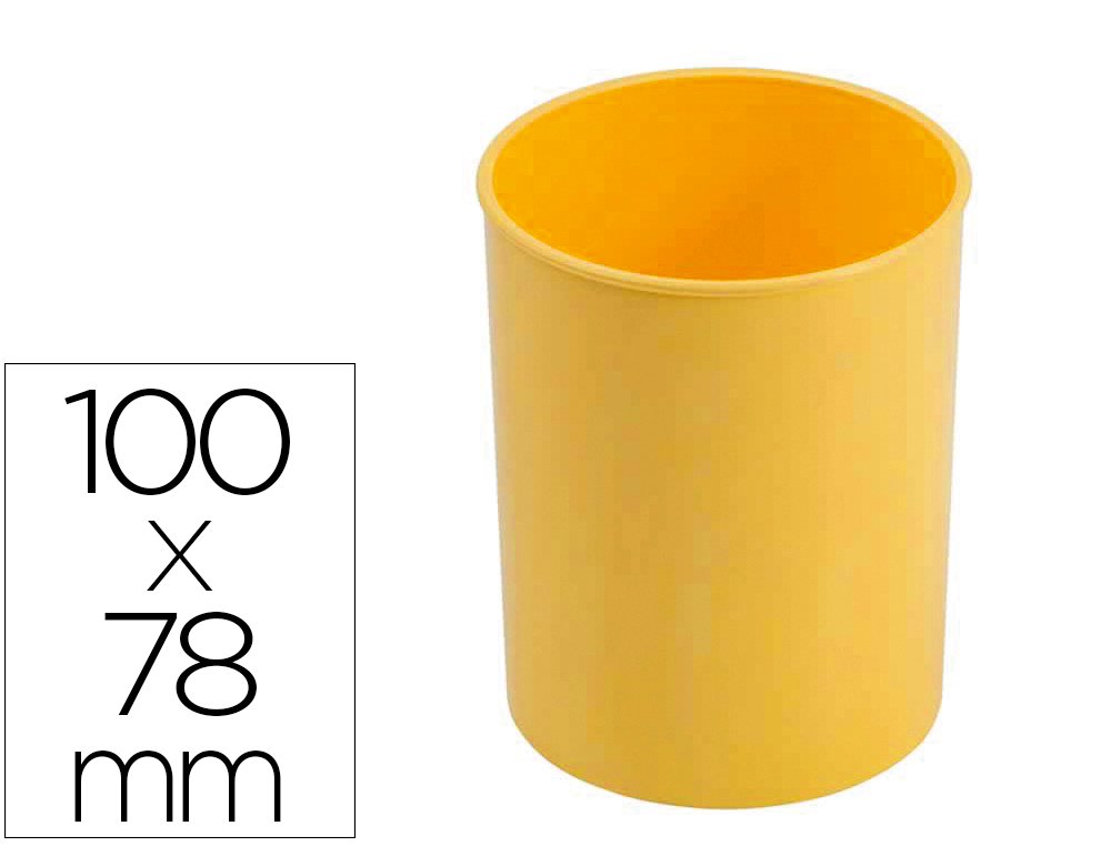 PORTALAPICES PLASTICO OPACO PASTEL AMARILLO