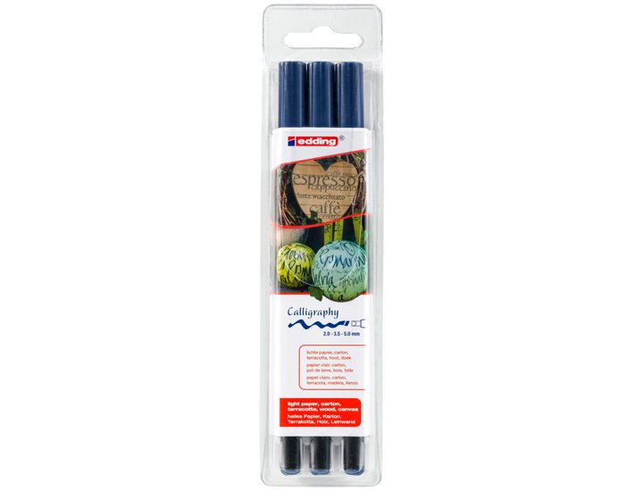 ROTULADOR EDDING 1255 CALLIGRAPHY PACK 3 UND AZUL