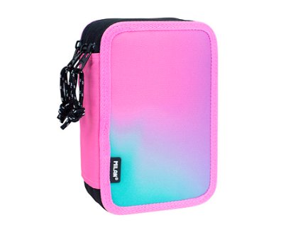 PLUMIER CREMALLERA TRIPLE CON CONTENIDO MILAN SUNSET ROSA