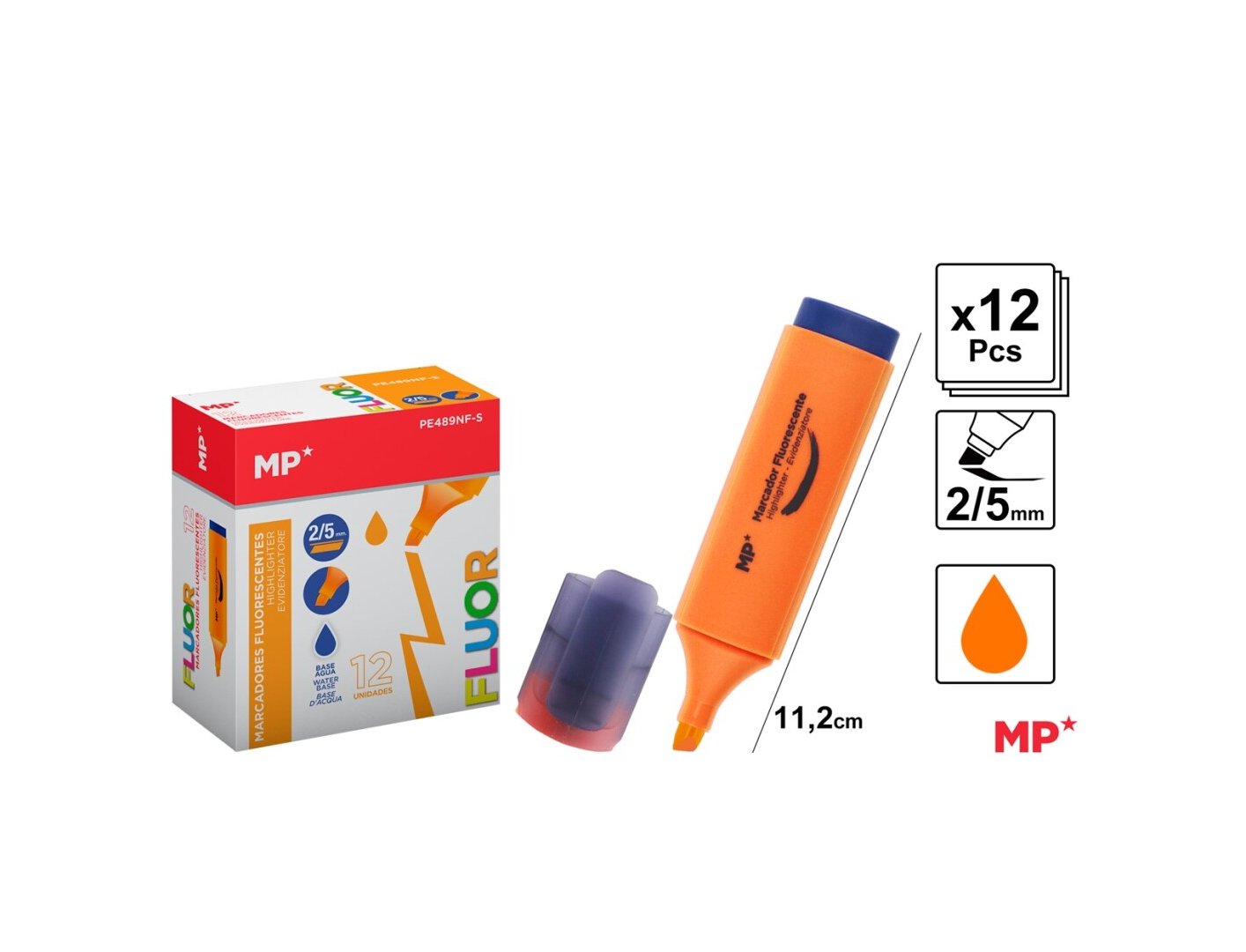 ROTULADOR FLUOR 2,5MM NARANJA