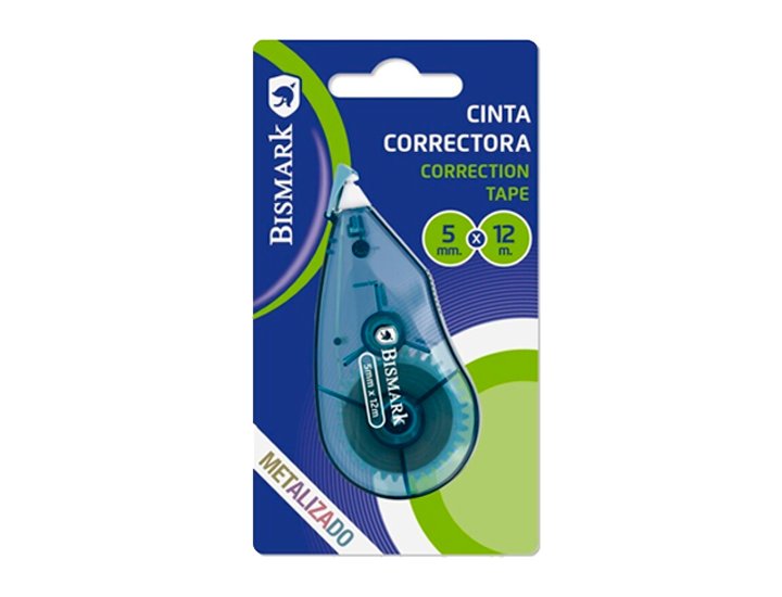 CORRECTOR CINTA 5MMX12 Metros BISMARK COLOR METALICO