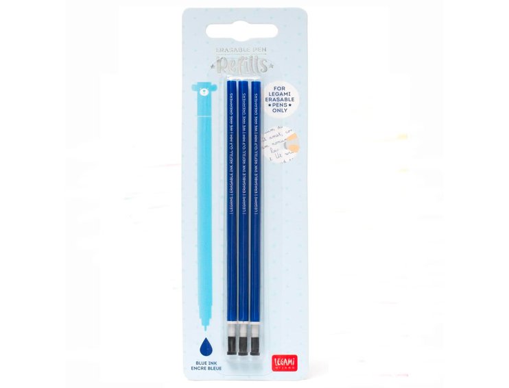 RECAMBIO BOLIGRAFO BORRABLE Pack 3Uds AZUL