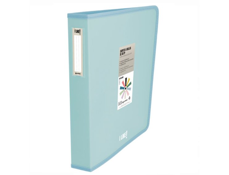 CARPETA 4 ANILLAS 40MM DINA4+ PP LIKE GRAFOPLAS AZUL CLARO