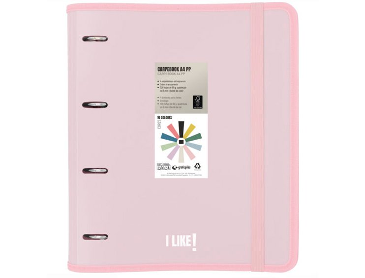 CARPEBOOK 4 ANILLAS 35MM DINA4 PP LIKE GRAFOPLAS ROSA SOFT