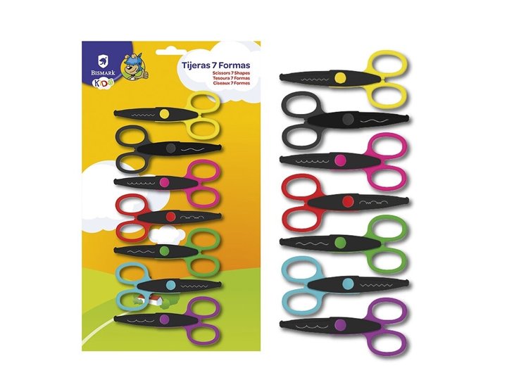 TIJERAS ESCOLAR BISMARK KIDS PACK DE 7 FORMAS