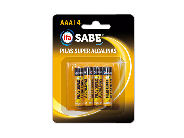 PILAS ALCALINAS AAA LR3 1,5V 4U.