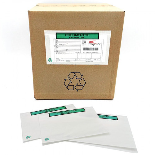 CAJA 1000 SOBRES ADHESIVOS PACK LIST 100% PAPEL 240X130 MM IMPRESO DOCUMENTOS PACKING LIST