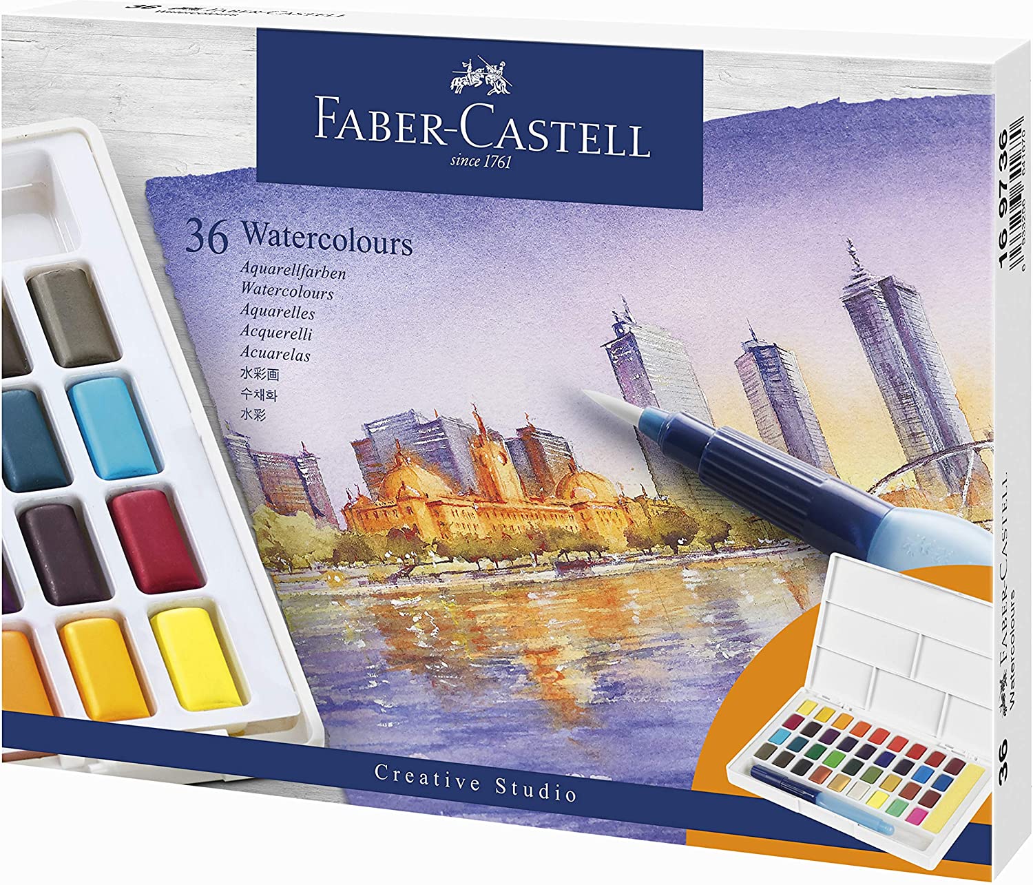 ESTUCHE 36 AQUARELAS FABER CASTELL CREATIVE STUDIO